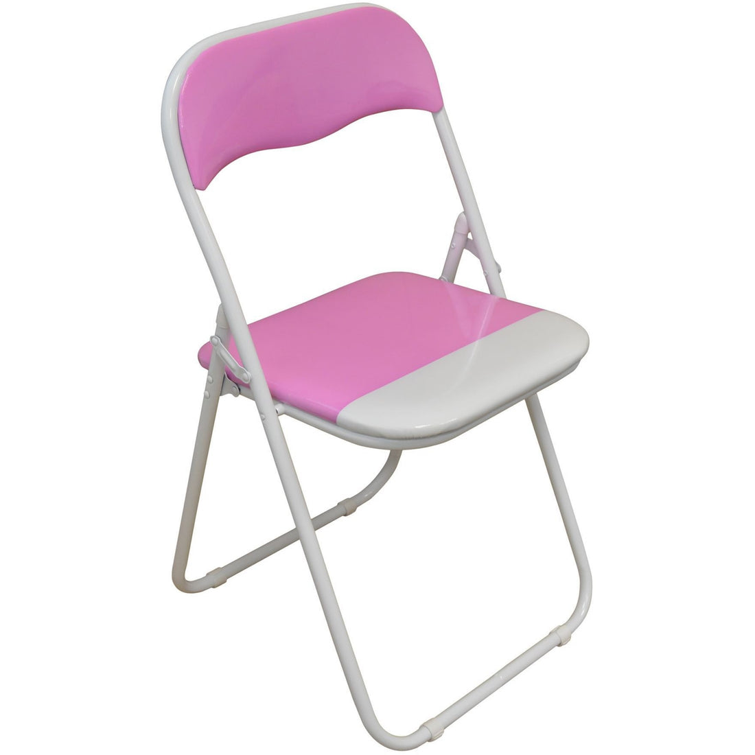 Harbour Housewares Pink / White Padded, Folding, Desk Chair