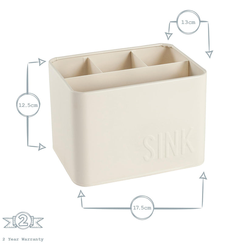 Harbour Housewares Easy Sink Tidy Storage Unit - Cream