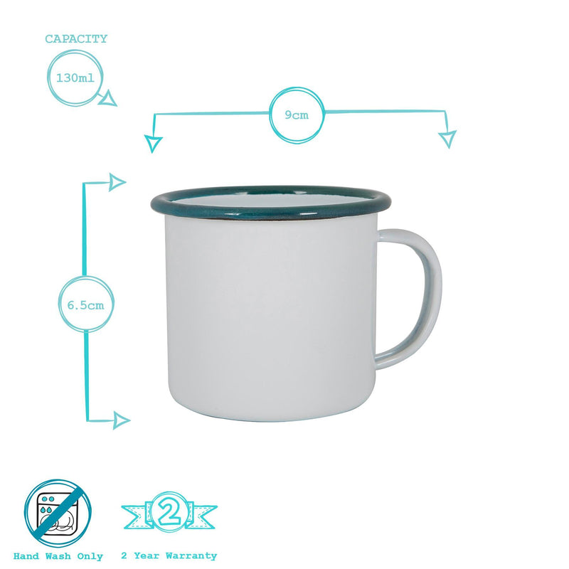 Argon Tableware White Enamel Mug - 375ml - Green