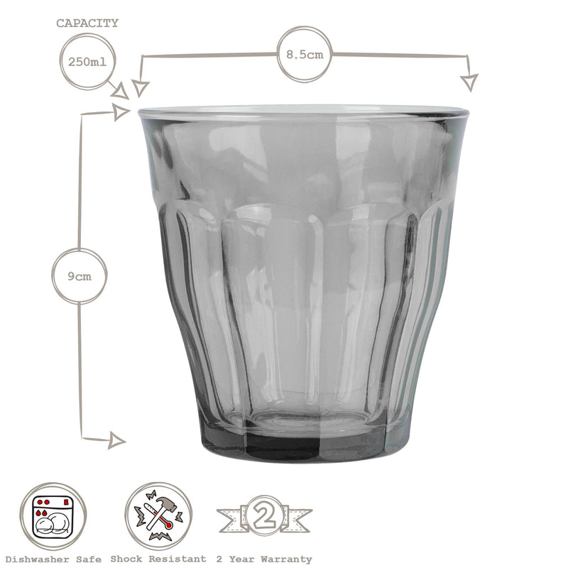 Multicolour 250ml Picardie Glass Tumbler - By Duralex