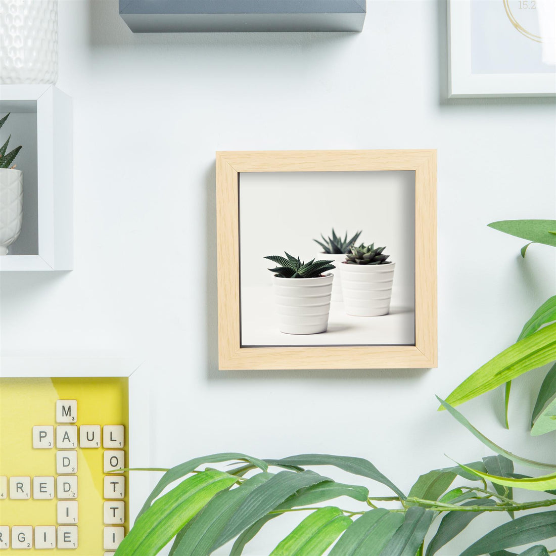 6" x 6" 3D Box Photo Frame - Light Brown