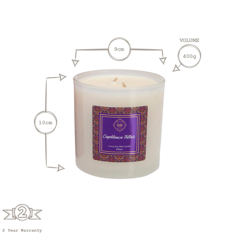 400g Casablanca Affair Botanical Soy Wax Scented Candle - By Bramble Bay