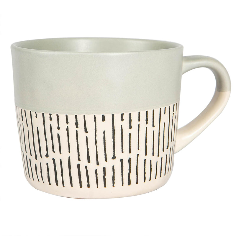 Nicola Spring Ceramic Dipped Dash Coffee Mug - 450ml - Grey