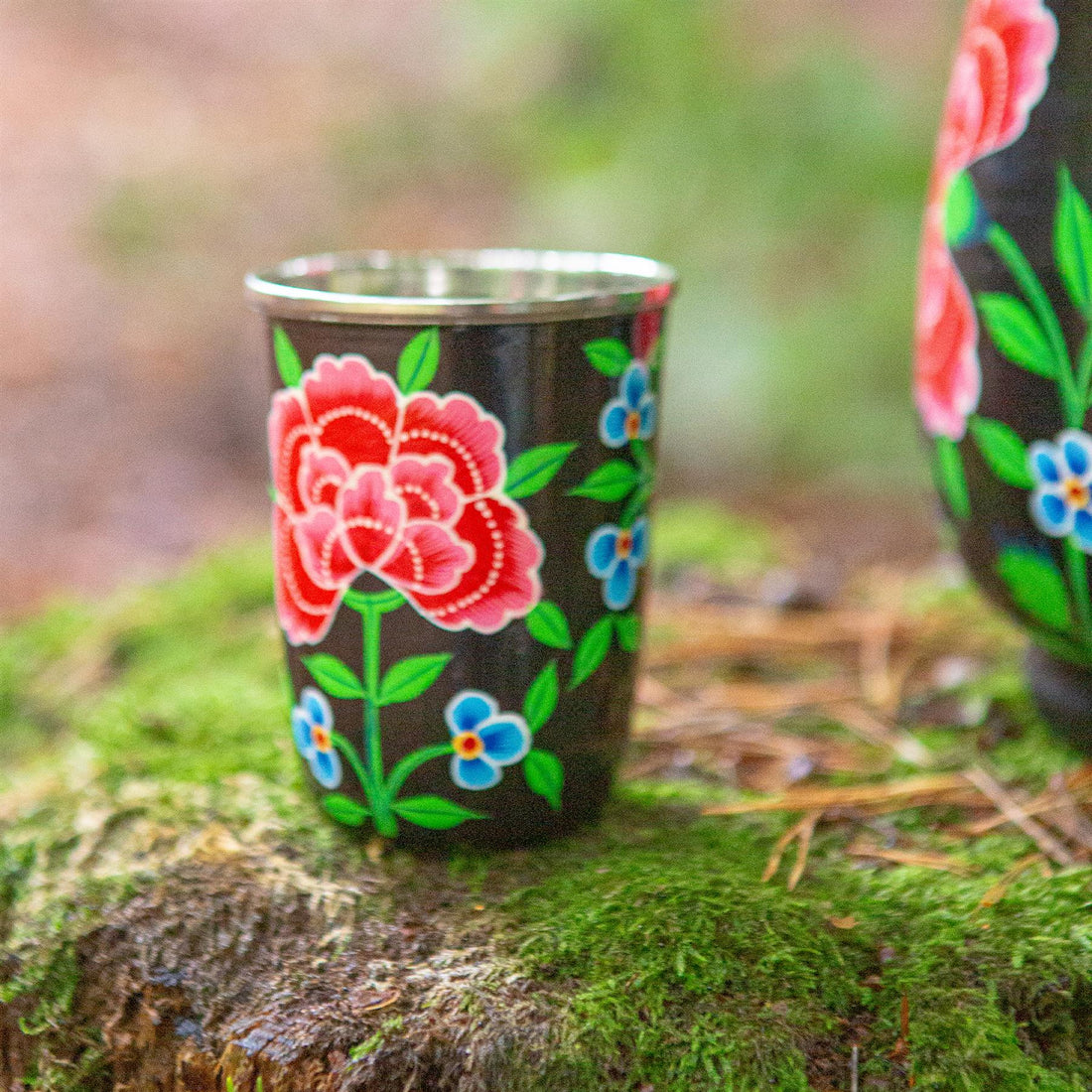 Peony 300ml Hand-Painted Picnic Cup