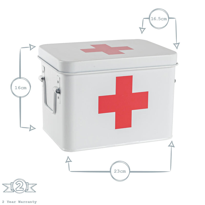Harbour Housewares Vintage First Aid Storage Canister - White