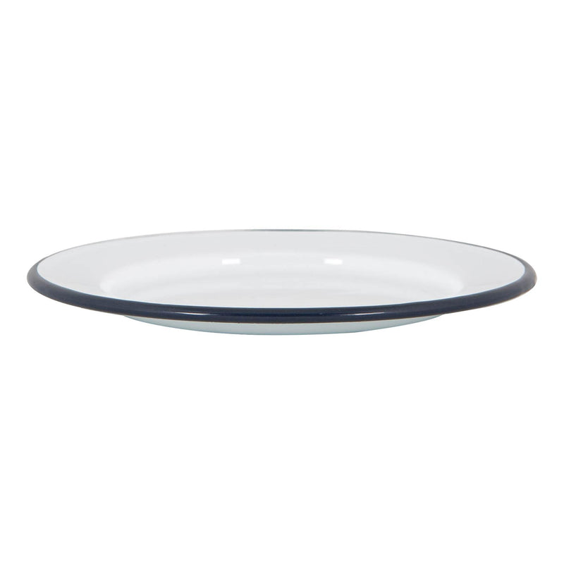 Argon Tableware White Enamel Side Plate - 20cm - Navy