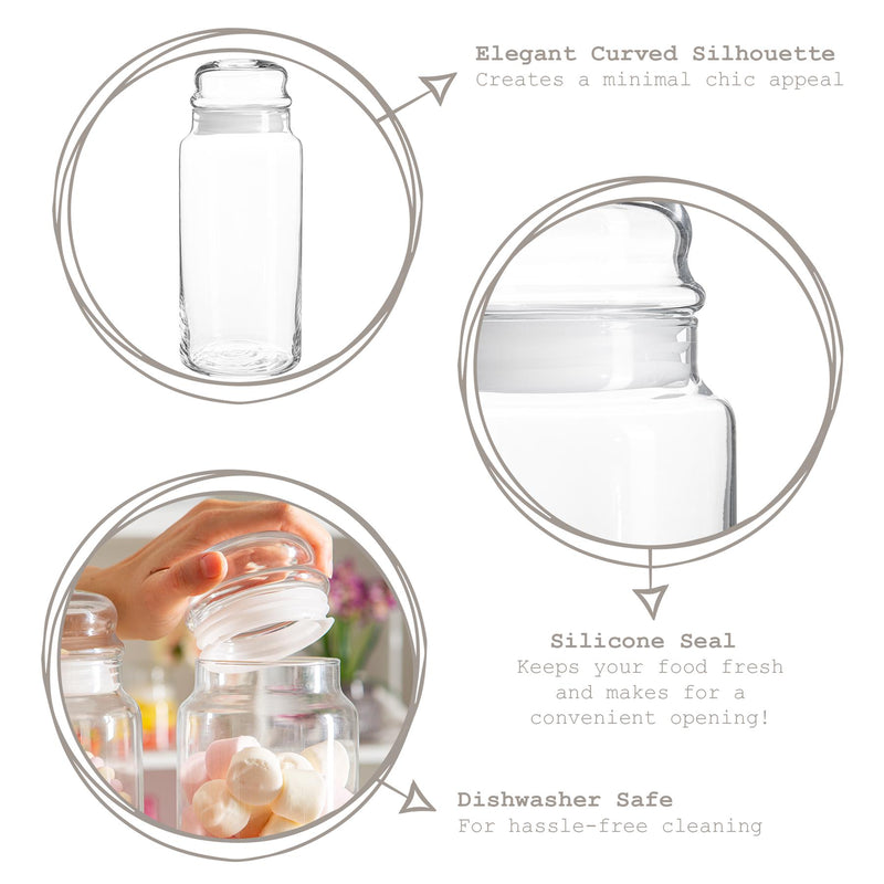 LAV Sera Glass Storage Jar - 1.4 Litre - White
