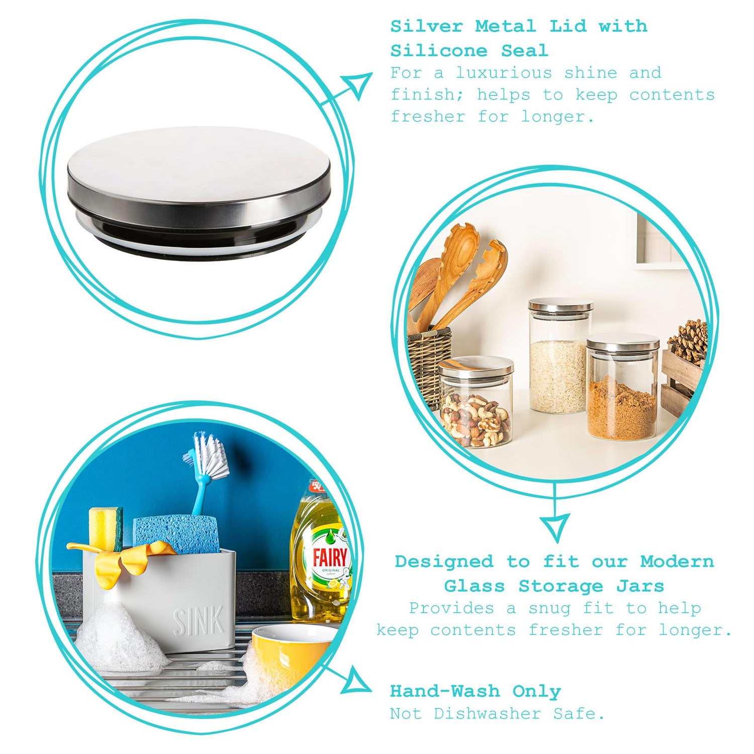 Metal Storage Jar Lid - 10cm - Silver