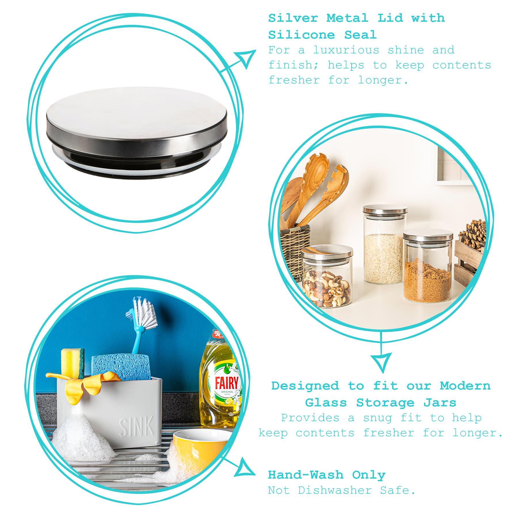 Metal Storage Jar Lid - 10cm - Silver