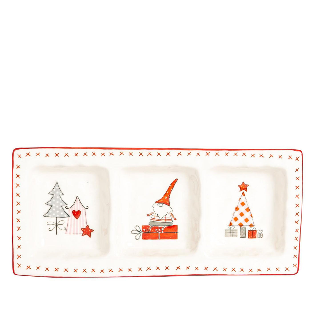 Nicola Spring Christmas Snack Plate - 32cm - Patchwork