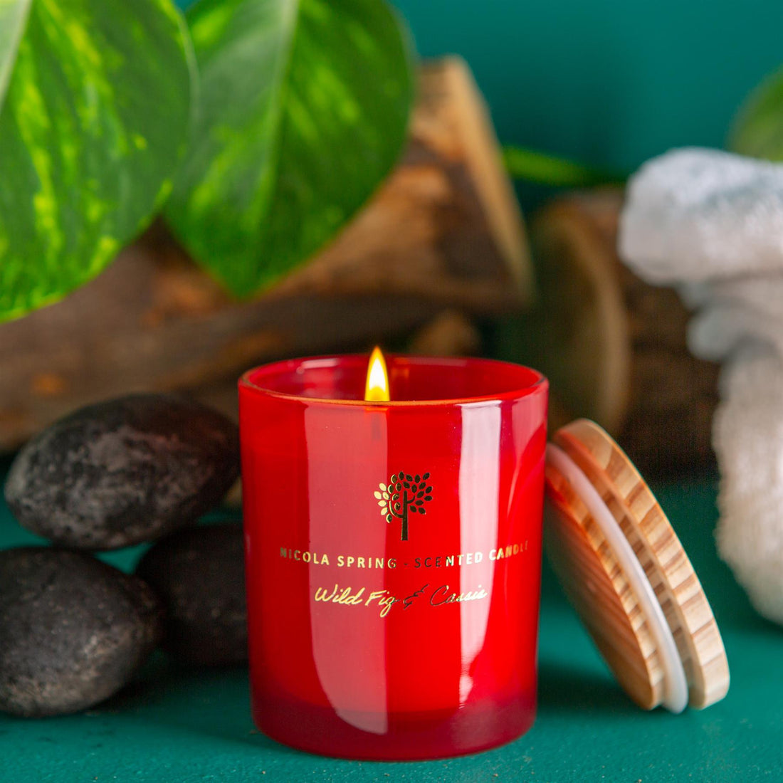 130g Wild Fig & Cassis Soy Wax Scented Candle - by Nicola Spring