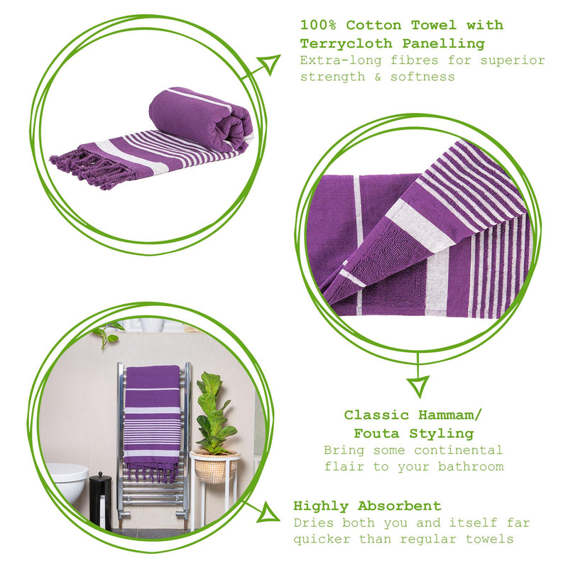 Nicola Spring Deluxe Turkish Cotton Bath Towel - Purple