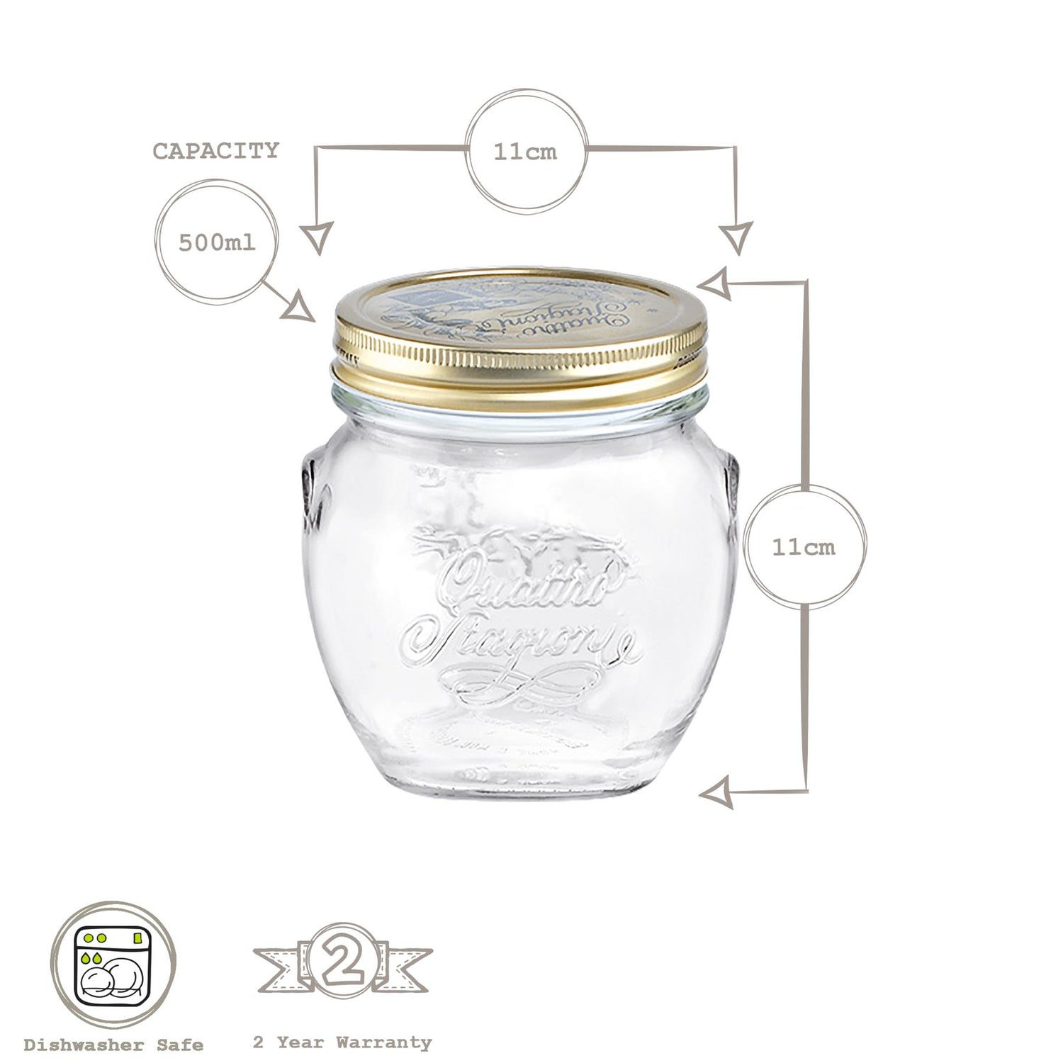 Quattro Stagioni Amphora Glass Storage Jar - 500ml