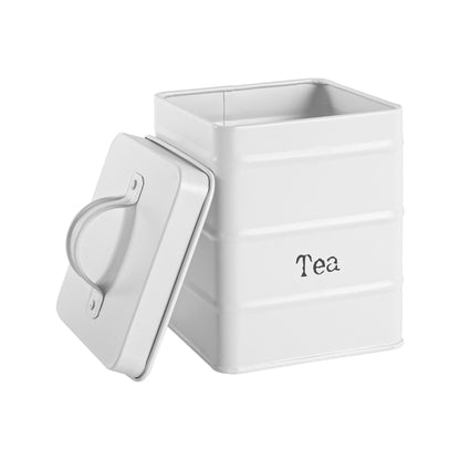 Harbour Housewares Vintage Tea Storage Canister - Matte White