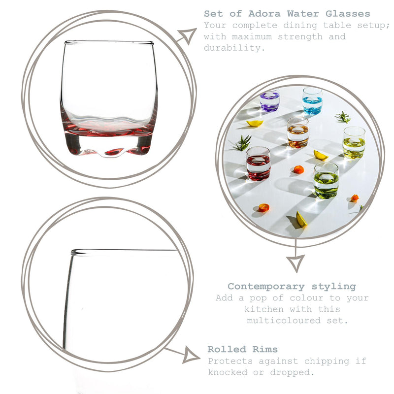 Adora 290ml Multicolour Whisky Glass - By LAV
