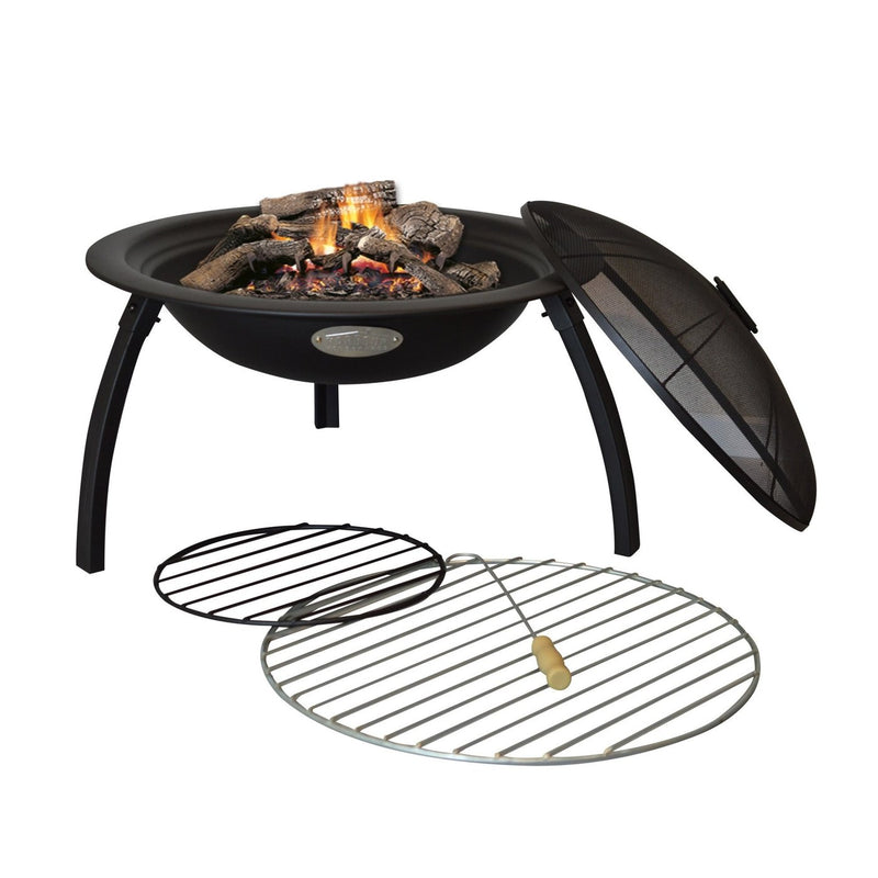 Harbour Housewares Fire Pit Patio Heater and Grill - 54cm Diameter