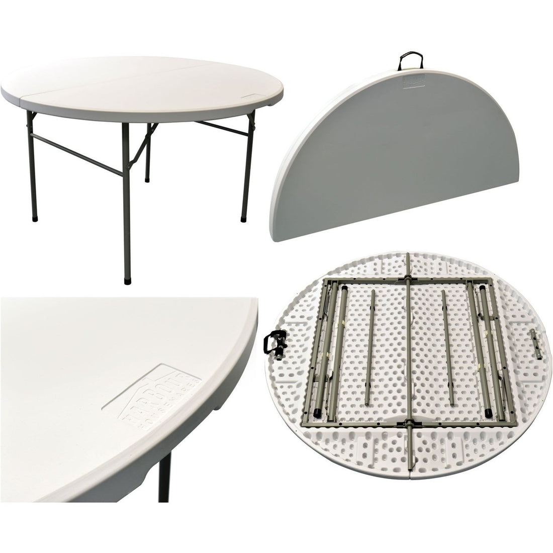 Harbour Housewares Round Trestle Folding Table - 4&quot;ft