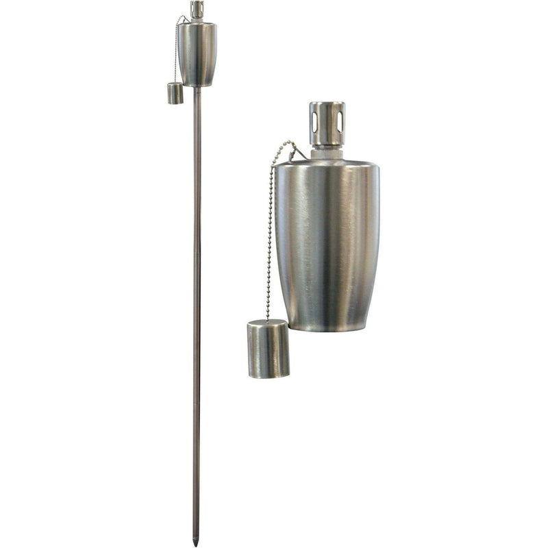 Harbour Housewares Outdoor Fire Torches - Silver - Round Design