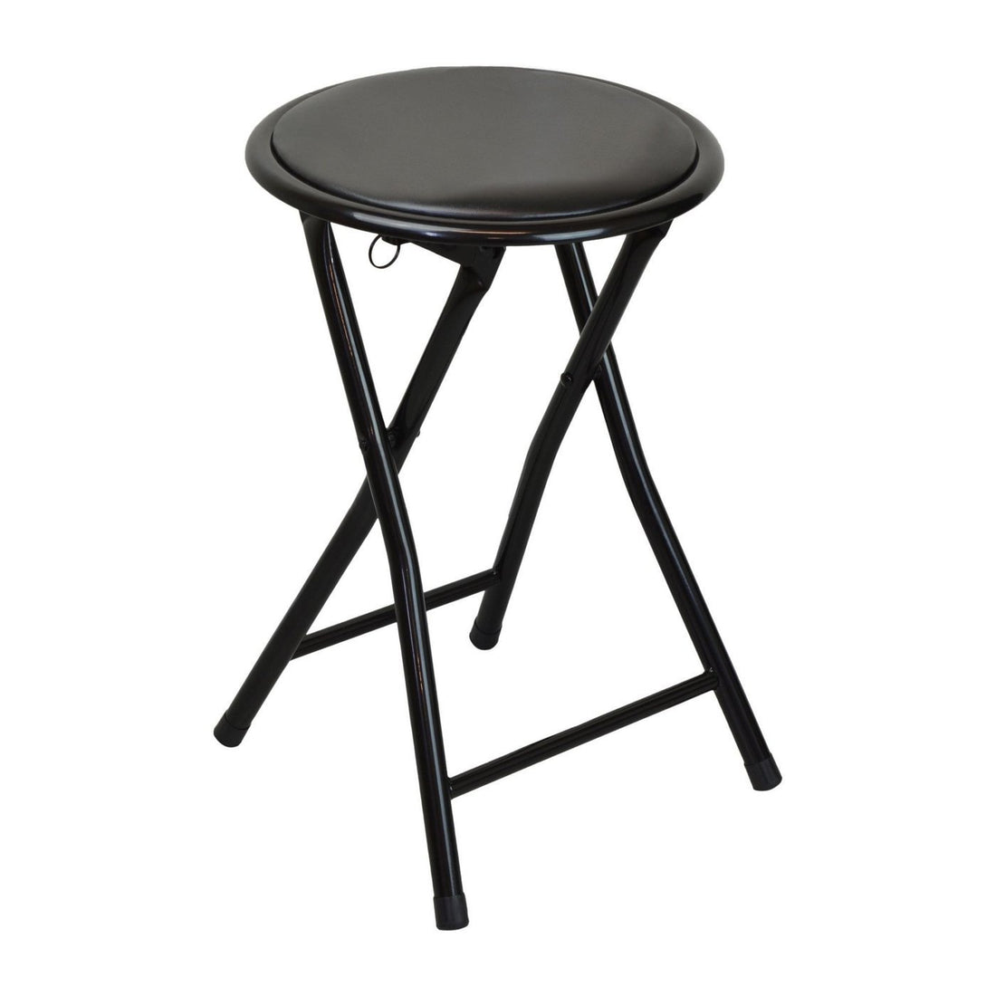 Harbour Housewares Round Compact Folding Stool - Black