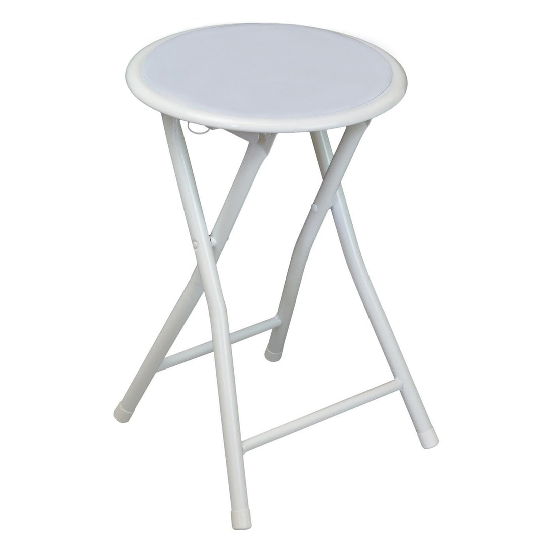 Harbour Housewares Round Compact Folding Stool - White