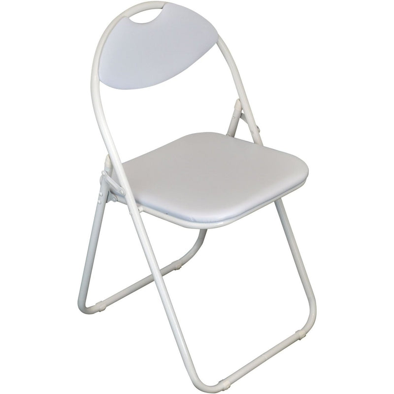 Harbour Housewares Padded Folding Chair - White Seat and Frame
