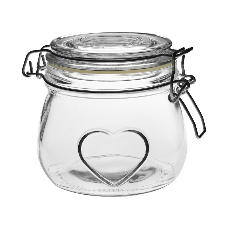 Nicola Spring Heart Glass Storage Jar - 500ml