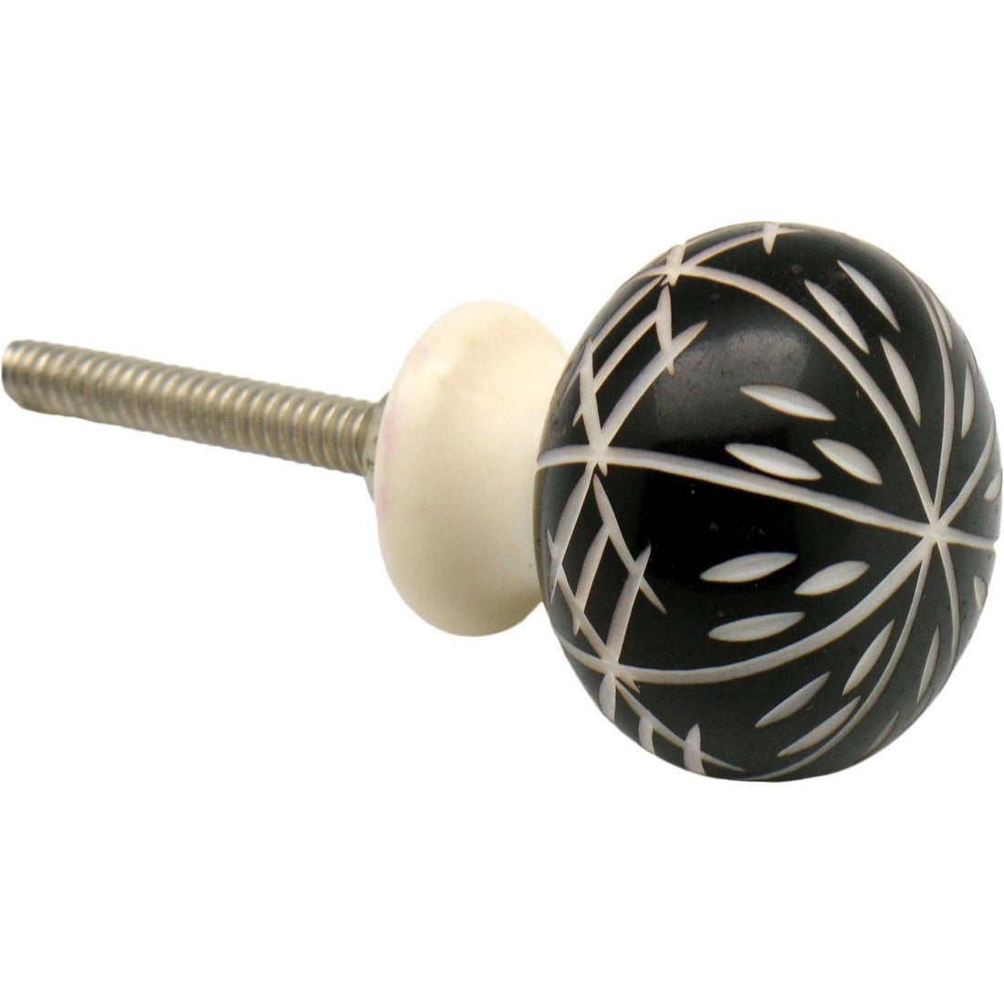 Nicola Spring Resin Door Knob and Handle - Black