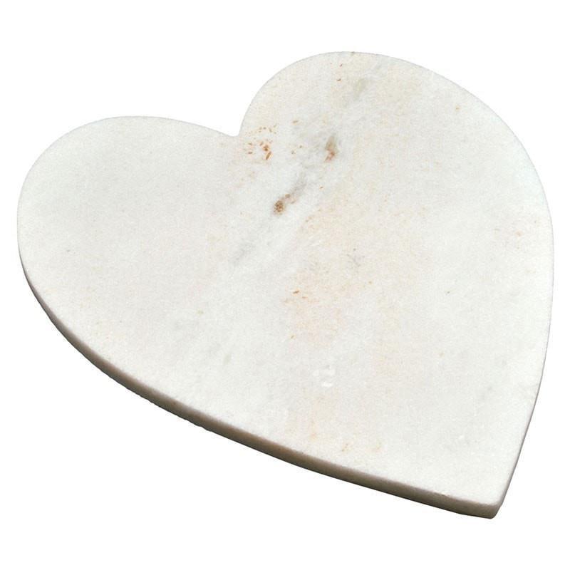 Argon Tableware White Heart Marble Chopping Board